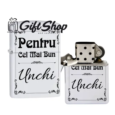 Cel mai bun unchi, bricheta metalica gravata laser cu mesaj